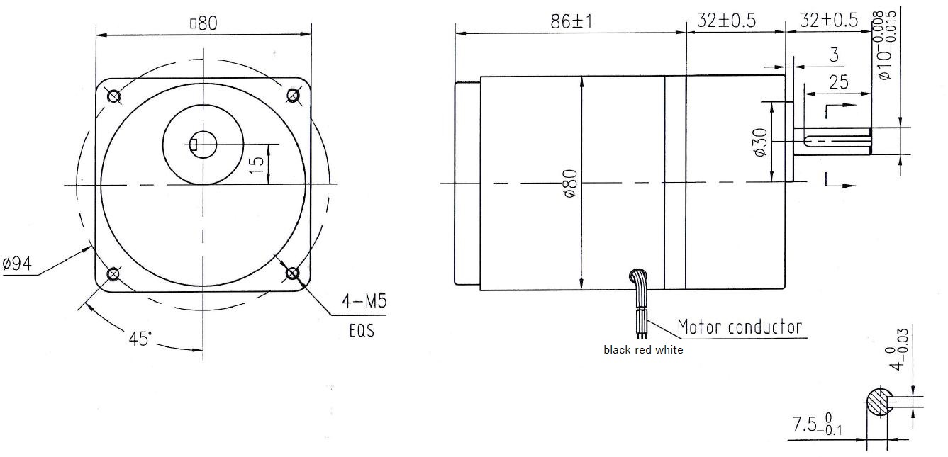 Desenho de 25W GearMotor
